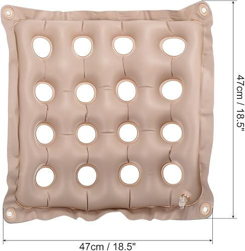 Miniatura 2 de PATIKIL Cojín de asiento inflable, paquete de 2 cojines de asiento de aire portátiles transpirables de PVC cuadrado para el hogar, sillas de ruedas,