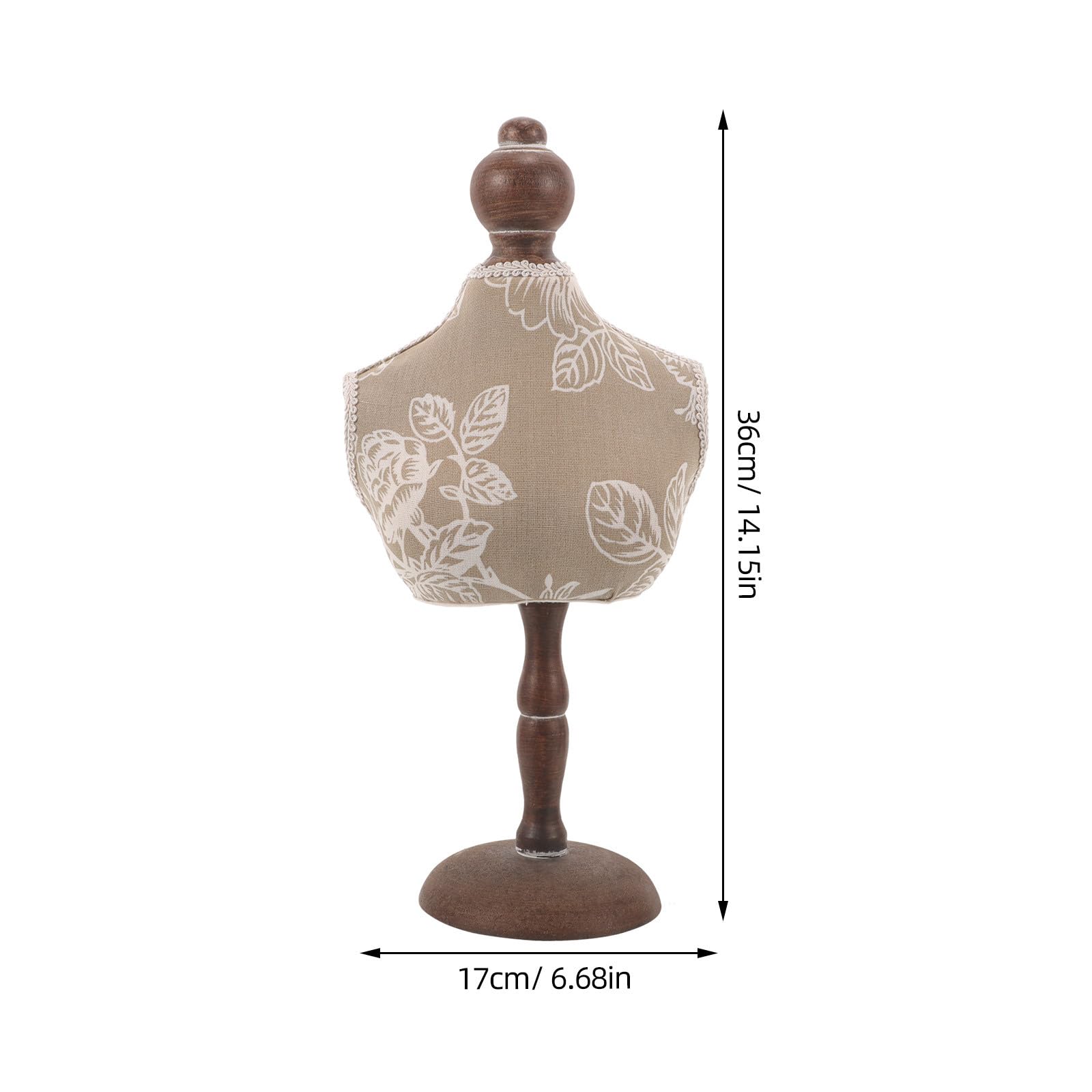 CALLARON Mannequin Jewelry Display, Pendant Necklace Holder Mannequin Head Jewelry Display Stand Bust Wooden Choker Display Mannequin Stand for Show Selling 14.15X 6.68X4.32inch
