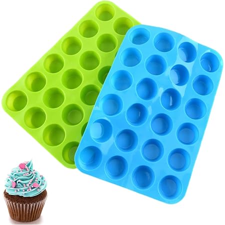 Grosses Mini Muffin Silikonblech Fur 24 Muffins Antihafteffekt Hitzebestandig Bis 232 C Spulmaschinenfest Mikrowellengeeignet Blau Amazon De Kuche Haushalt Wohnen