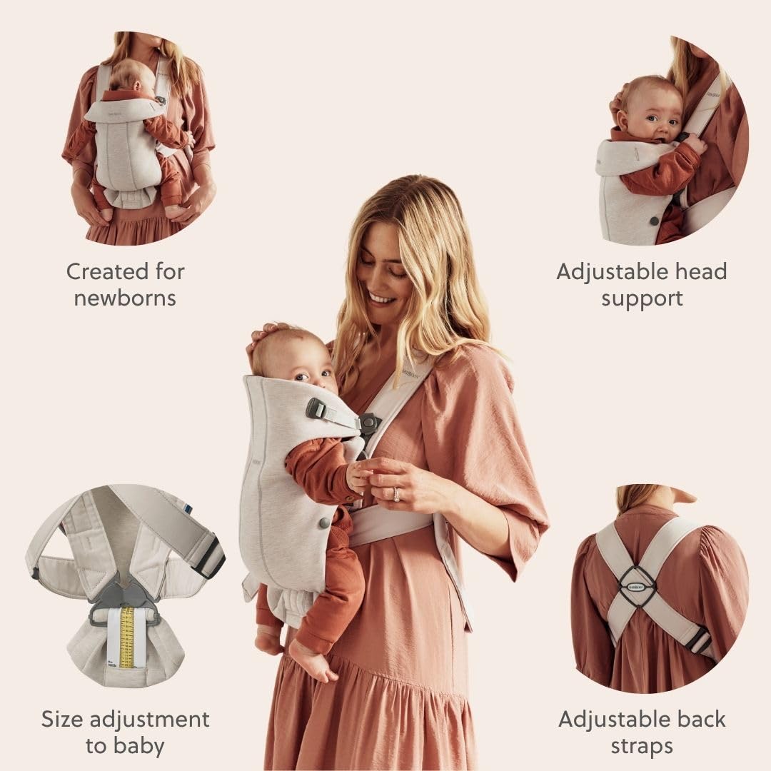 BabyBjörn Babytrage Mini, 3D-Jersey, Hellbeige