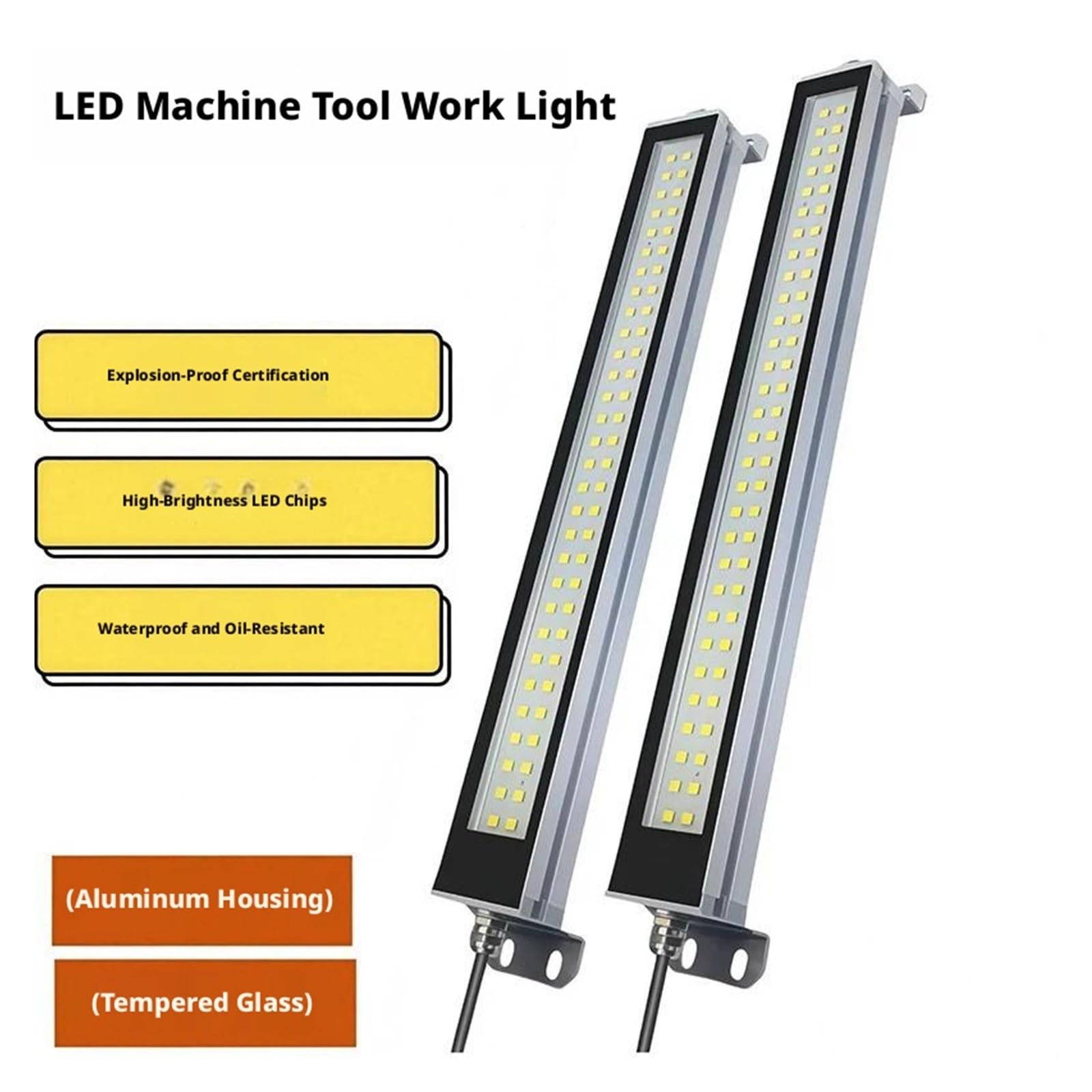 Lampa Robocza LED Do Obrabiarek AC/DC IP66 Wodoodporna 22-53CM