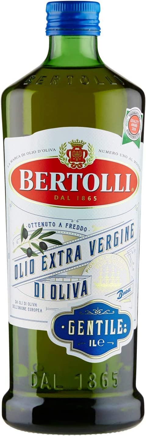 Bertolli Gentile Extra Nativo - Aceite de oliva virgen virgen (6 unidades, 1 l, olio extravergine)