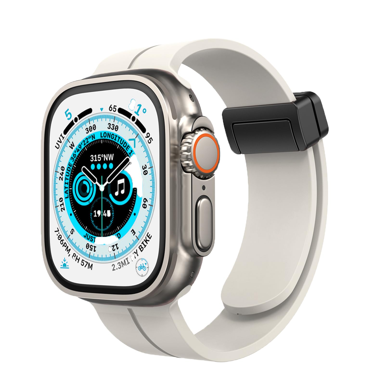 KASO workshops Magnetic Folding Band for Apple watch Ultra 49mm 45mm 44mm 41mm 40mm iWatch Bands 38mm 42mm Men/Women,Soft Sport Silicone Replacement Wristband Correa Strap for Apple Watch Band Series