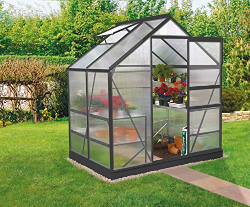 Preisvergleich Produktbild Vitavia Planet 2500 HKP 6 mm, anthrazit Gewächshaus Einsteigermodell 1 Dachfenster
