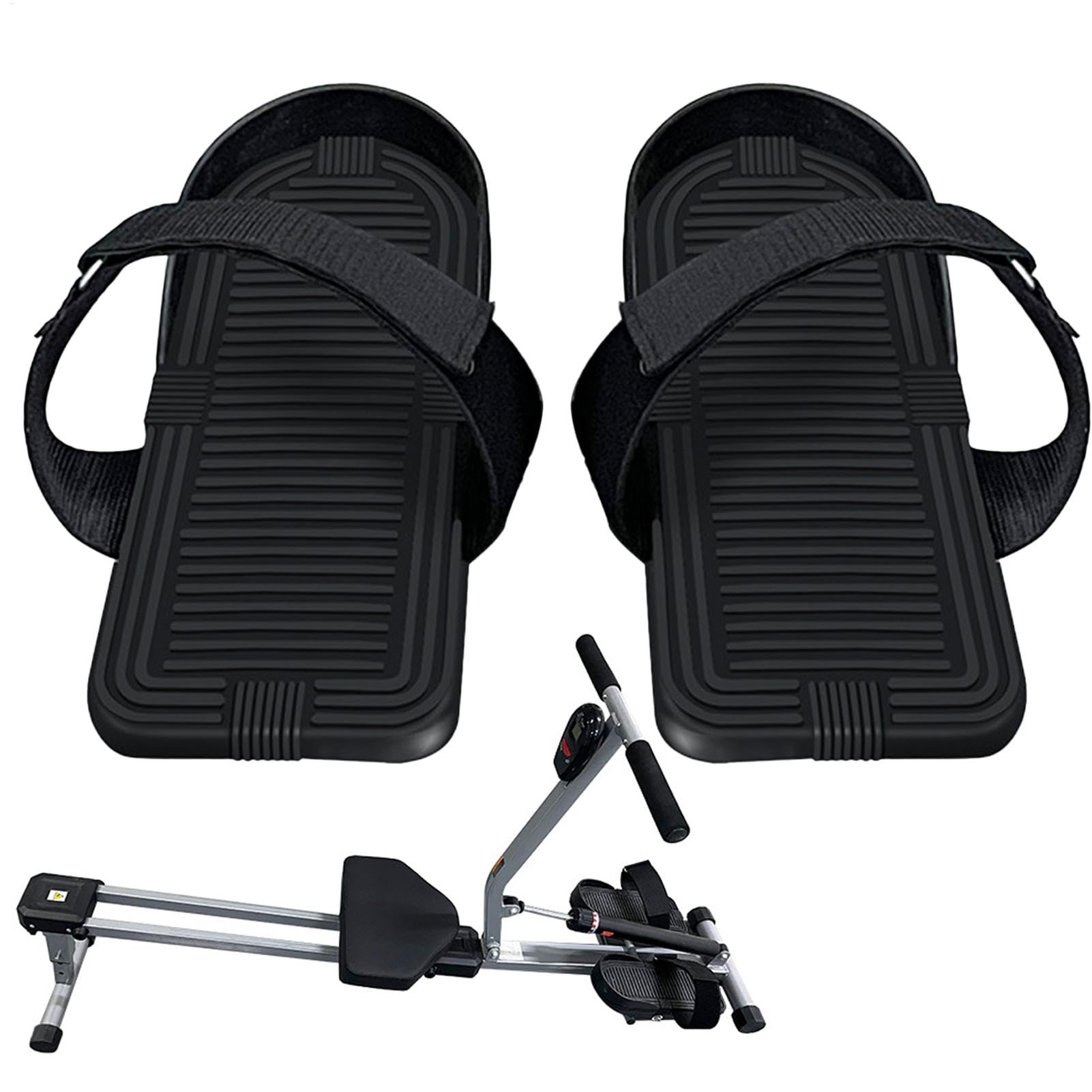 Rowing Machine Pedals, Elliptical Foot Footrests, Adjustable Replacement Parts, Practical Leg Training Steppers, (0.55 Inches), Ideal for Fitness Machines