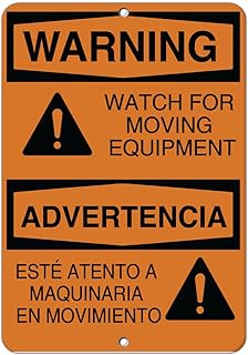 Warning Watch for Moving Equipment Hazard Sign Label Vinyl Decal Sticker Kit OSHA Safety Label Compliance Signs 8"