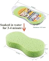Vista 3 de Paquete de 20 esponjas de lavado de autos, esponjas multifuncionales, esponjas de limpieza multicolor con embalaje comprimido al vacío