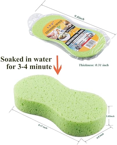 Miniatura 3 de Paquete de 20 esponjas de lavado de autos, esponjas multifuncionales, esponjas de limpieza multicolor con embalaje comprimido al vacío