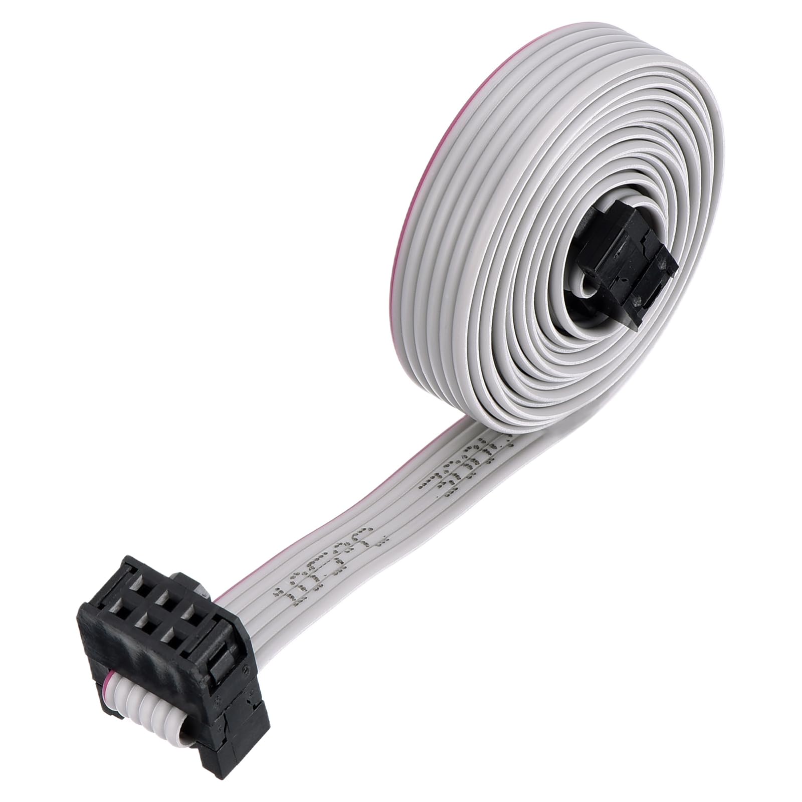 sourcing map 1 cavo a nastro piatto con connettore IDC, 6 pin, passo 2,54 mm, lunghezza 1 m, FC a FC doppio femmina, cavo a nastro piatto per elettronica industriale, grigio
