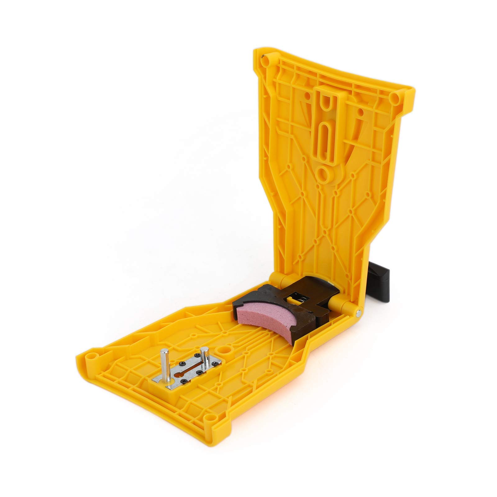 Frezon Chainsaw Teeth Sharpener Portable Bar-Mount Chainsaw Chain Sharpening Kit Fast-Sharpening Stone Grinder Tools for Saw Chain Sharpening Tool System Abrasive Tools (Yellow)