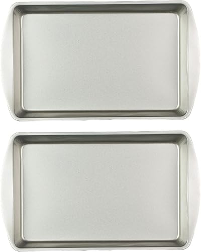 Miniatura 6 de DecorRack Paquete de 2 bandejas para hornear antiadherentes de 15 x 9.8 pulgadas, bandeja para hornear galletas y bandeja para rollo de gelatina,