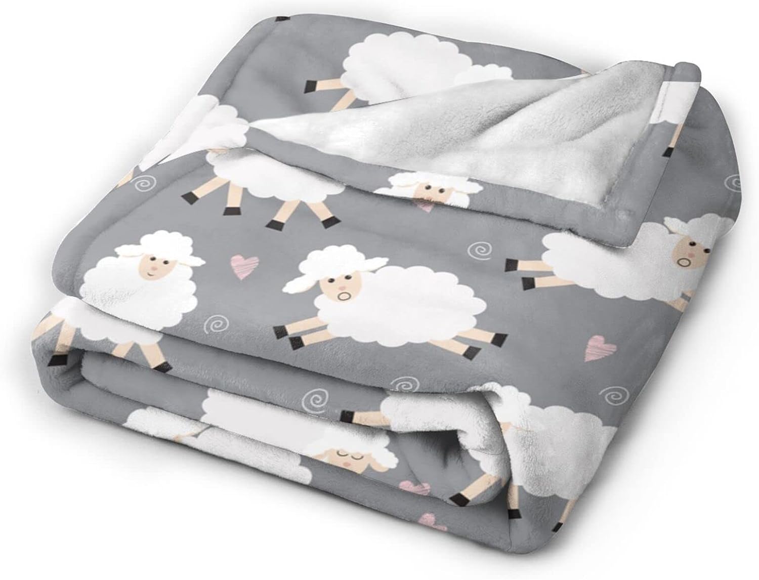 Fleece Blanket Cute Sheep Lightweight Ultra-Soft Micro Throw Blanket for Sofa Couch Bed Camping Travel - Super Soft Cozy Microfiber Blanket 50"X40" - Image 2