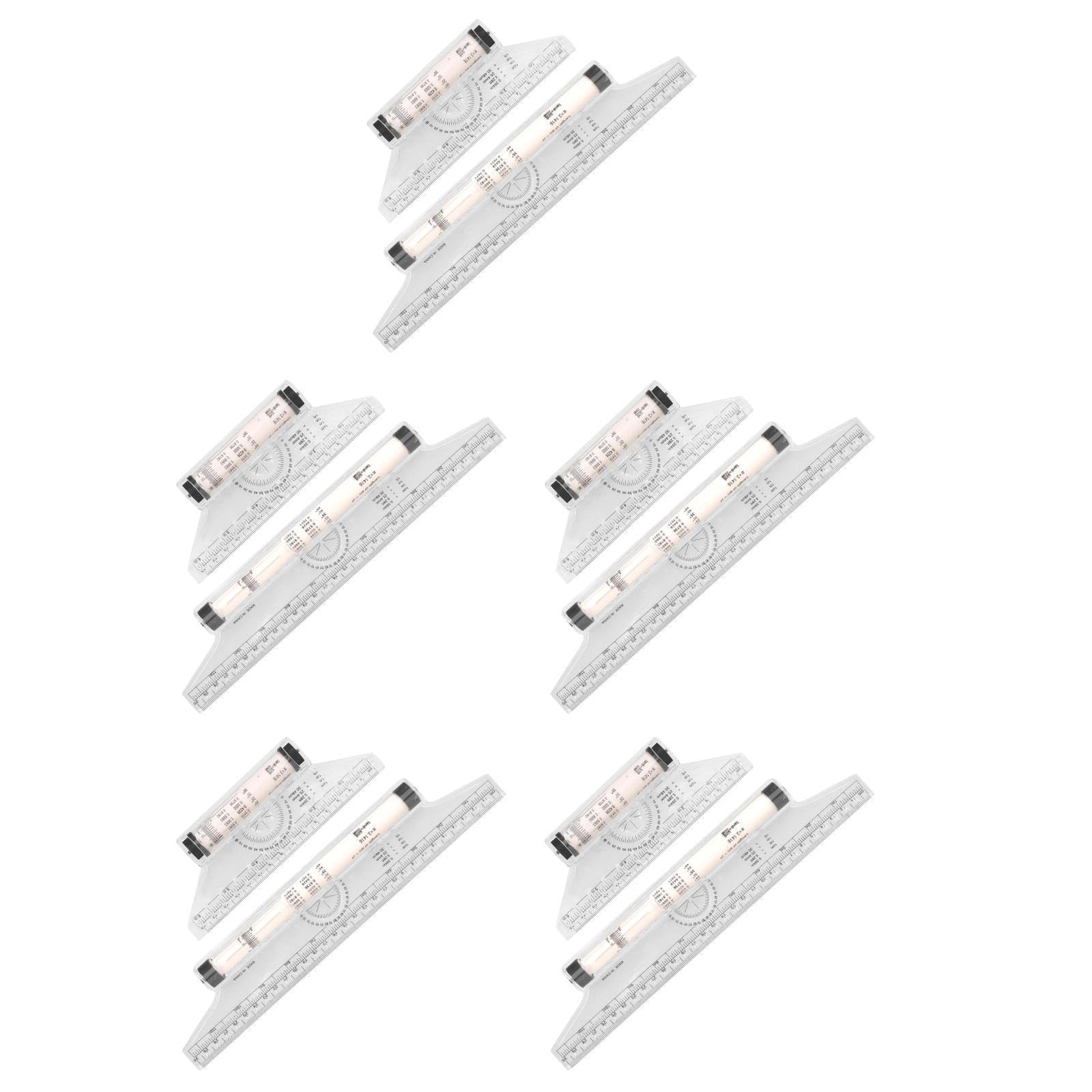 SHINEOFI 5 Series Regla De Medición Plástica Multiusos De Regla Rodante Herramienta De Dibujo Portátil Trazar Líneas Paralelas Y Geométricas 2 Piezas X 5