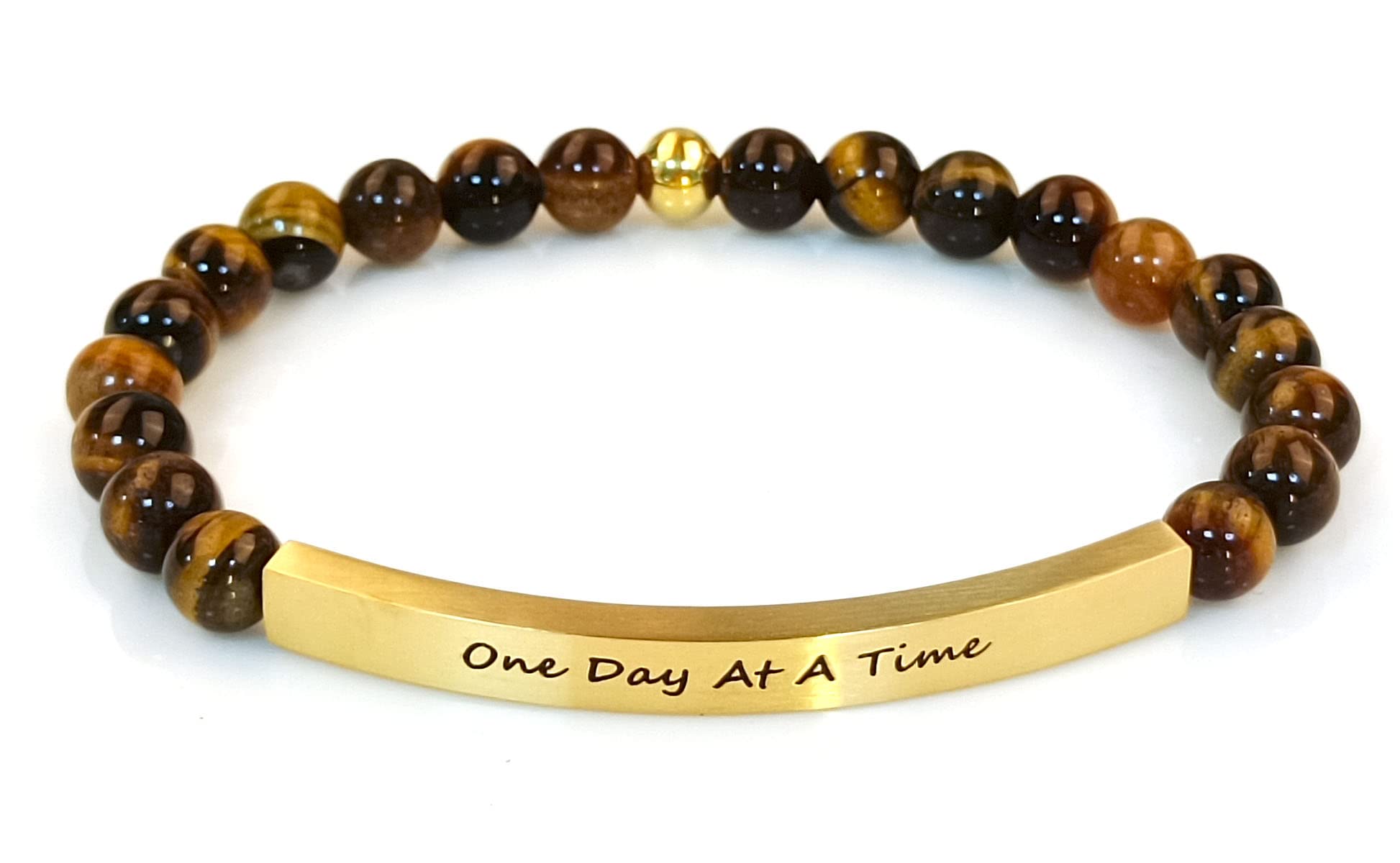 YOYONY Faith Love Hope Inspirational Messages Engraved Stainless Steel Bar Beads Bracelets,Gifts for Women Men Girls Boys Mother Daughter Friends,Birthday Present.