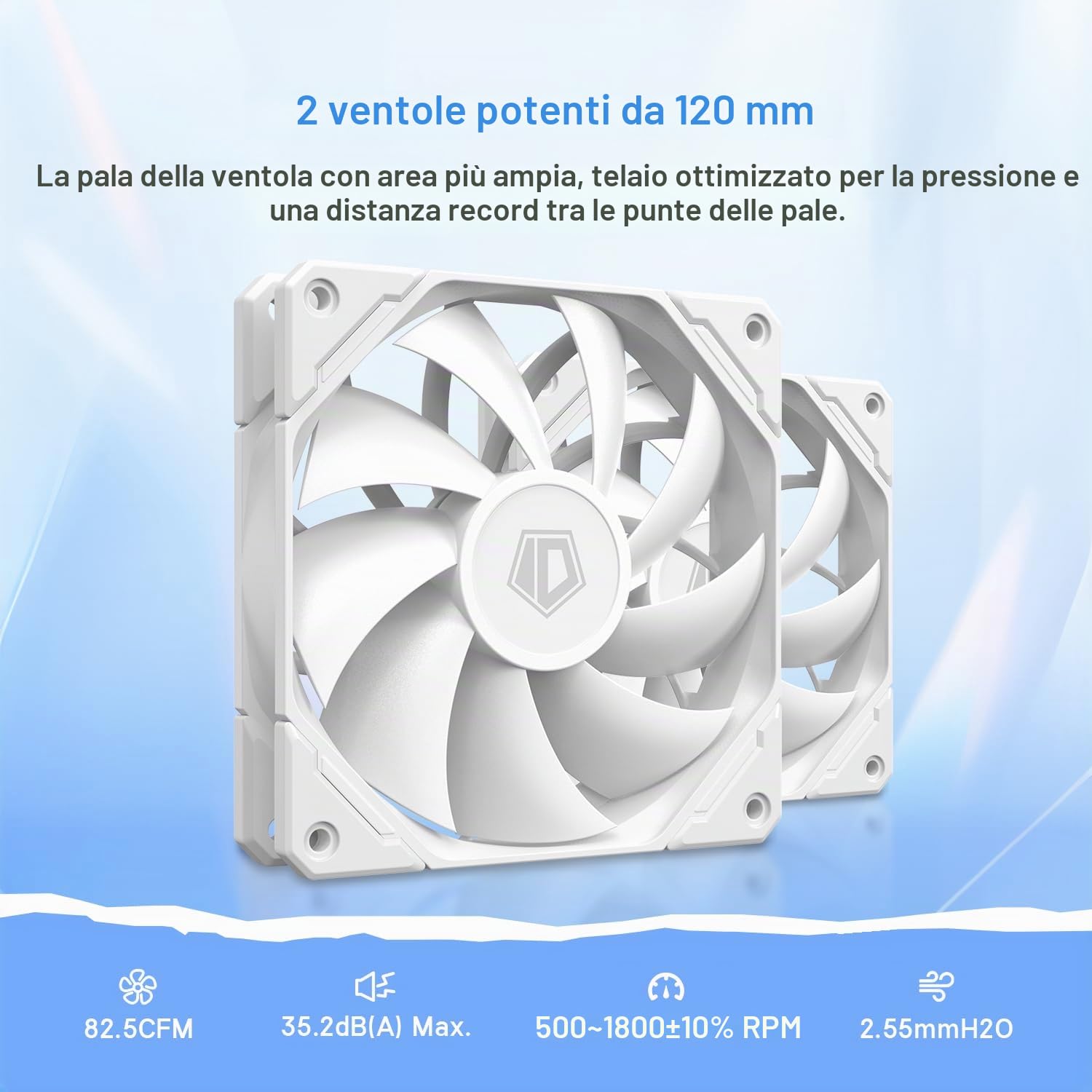 ID-COOLING FX240 PRO WHITE - Dispositivo di raffreddamento per CPU a liquido per desktop, 240 mm, 2 ventole ad alta efficienza da 120 mm, intestazione speciale per pompa con motivo CD, compatibile con