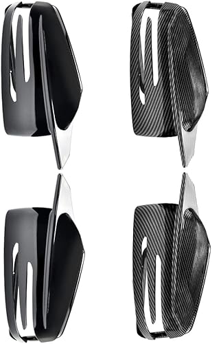 Miniatura 2 de Moldura de cubierta de espejo retrovisor, estilo fibra de carbono, cubierta de espejo retrovisor, moldura lateral de puerta, compatible con Mercedes