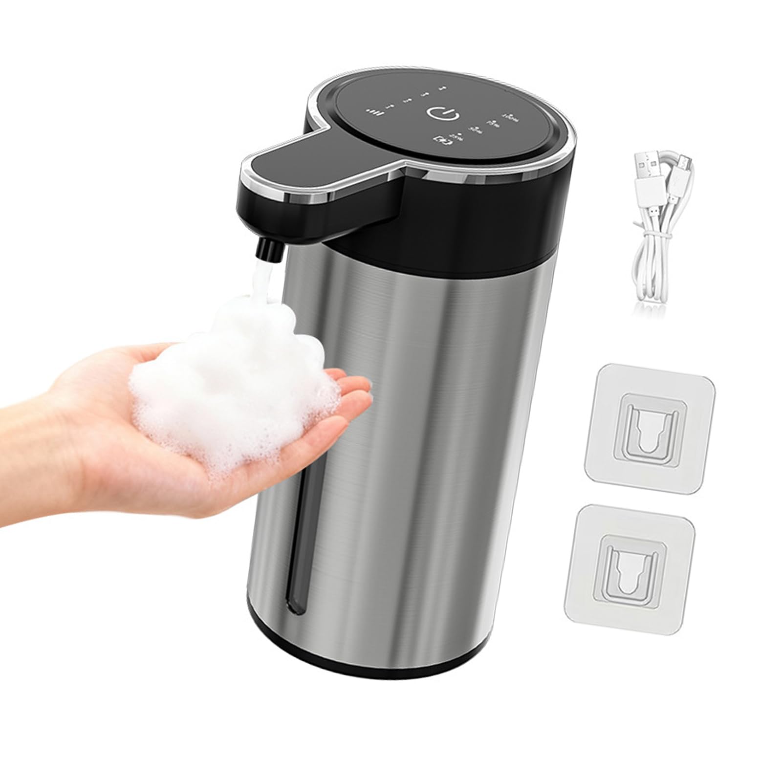 CUNZJIA Automatic Motion Activated Soap Dispenser with Adjustable Output 304 Stainless Steel Hands complimentary Liquid Soap Dis