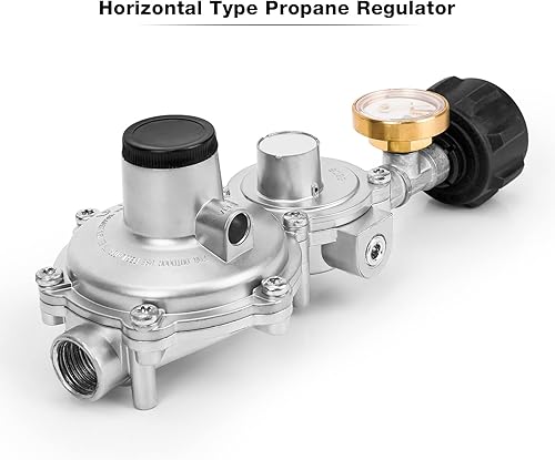 Miniatura 10 de only fire Regulador horizontal de propano de dos etapas con conexión POL y medidor de tanque, ajuste NPT hembra de 38 pulgadas, funciona para