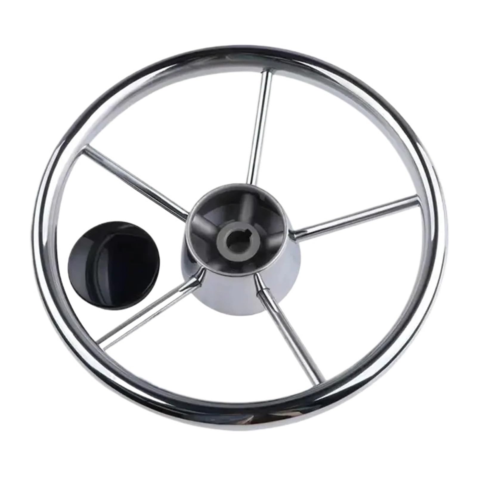 11/13/15 inch Boat Accessories Steering Wheel Stainless Steel 5 Spoke 25 Degree For Yacht boat(11.5 inch)