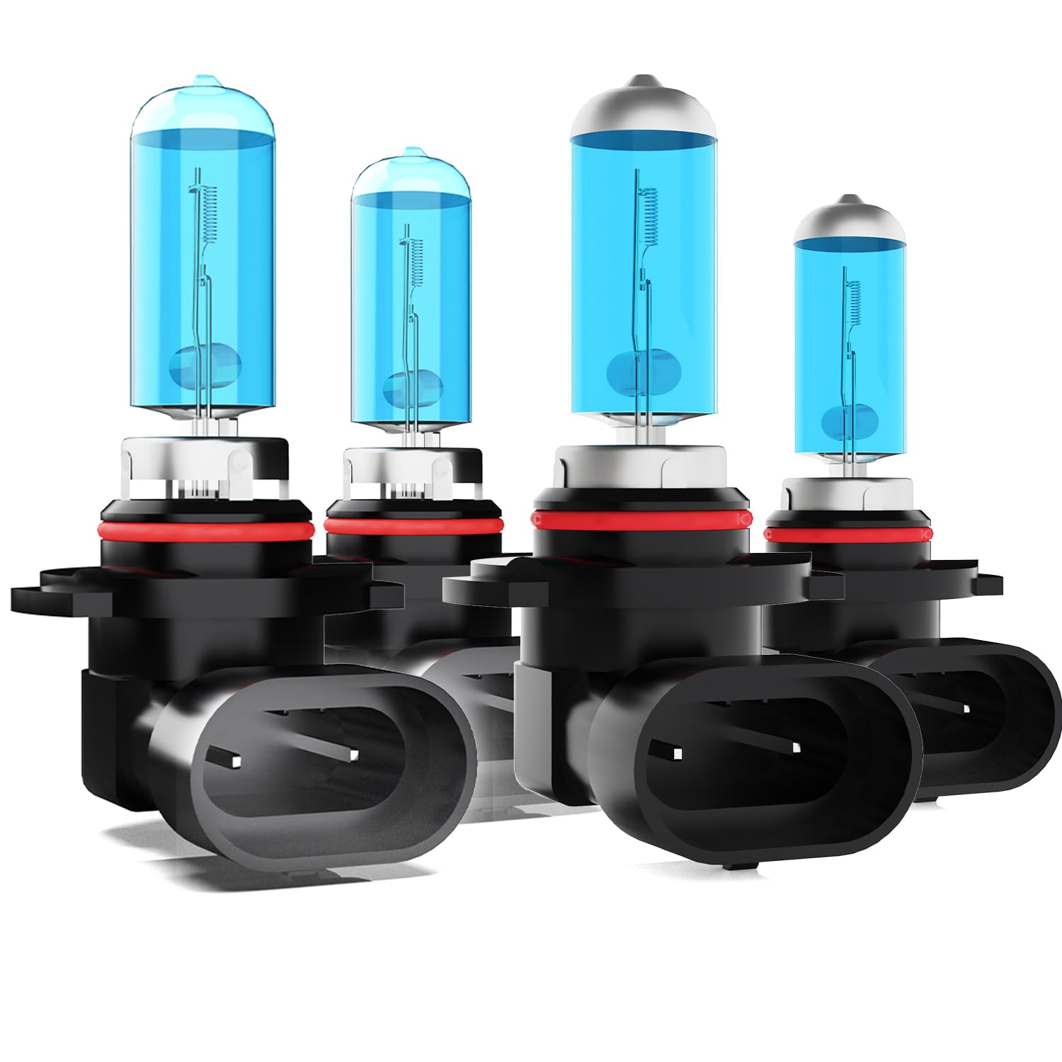 Compatible with Chevy silverado 1500 1999-2006 halogen headlight bulbs, 9005/HB3/H10 high beam+9006/HB4 low beams,car light bulb，Plug N Play,Pack of 4