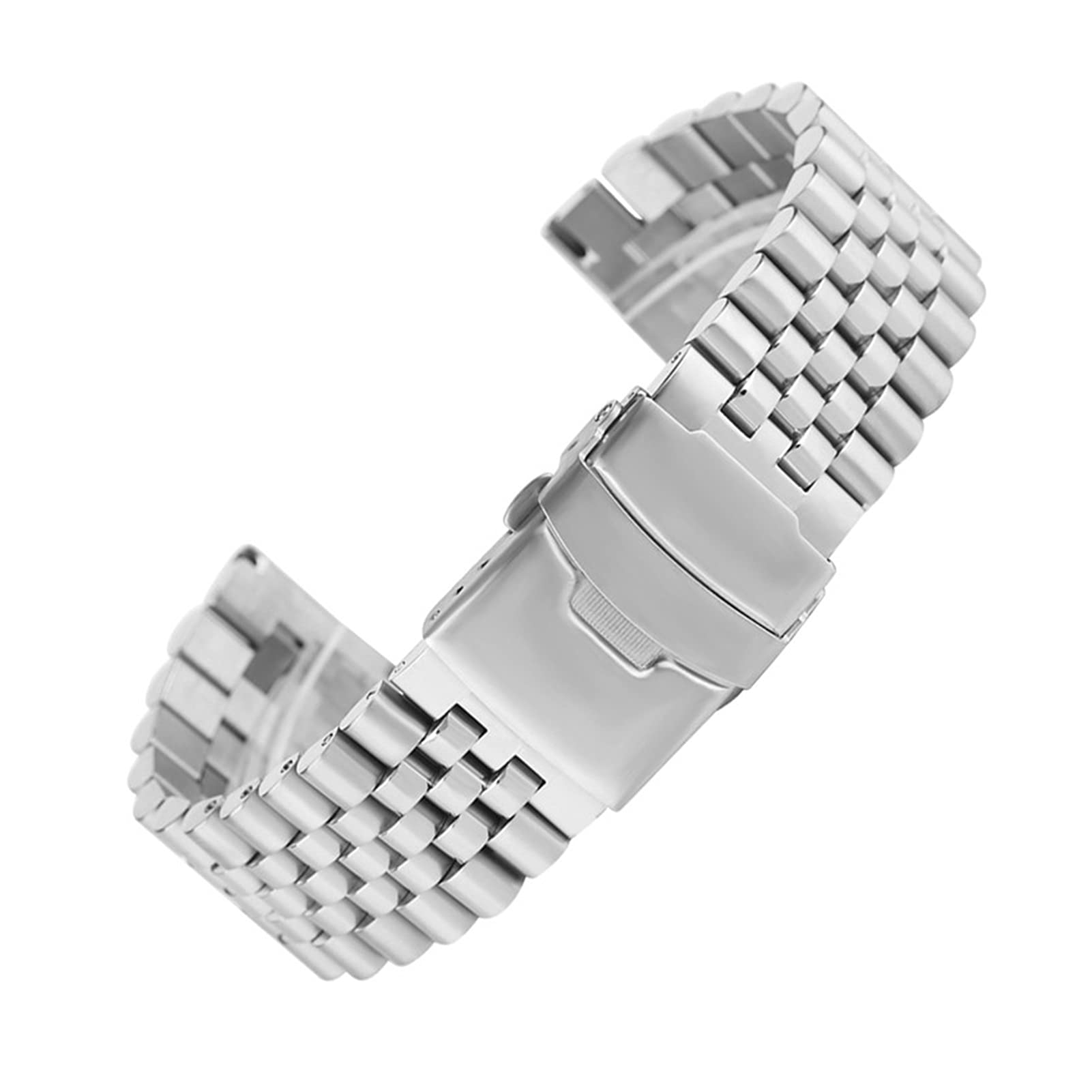 Band da Polso Pieghevole in Acciaio Inox in Acciaio Inox da 24mm in Acciaio Inox in Acciaio Inox (Color : 24mm, Size : Nero)