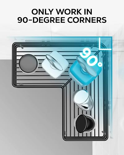 Vista 27 de Nieifi Estante adhesivo de esquina para ducha con ganchos, estante de baño de acero inoxidable a prueba de óxido, soporte para champú sin taladrar