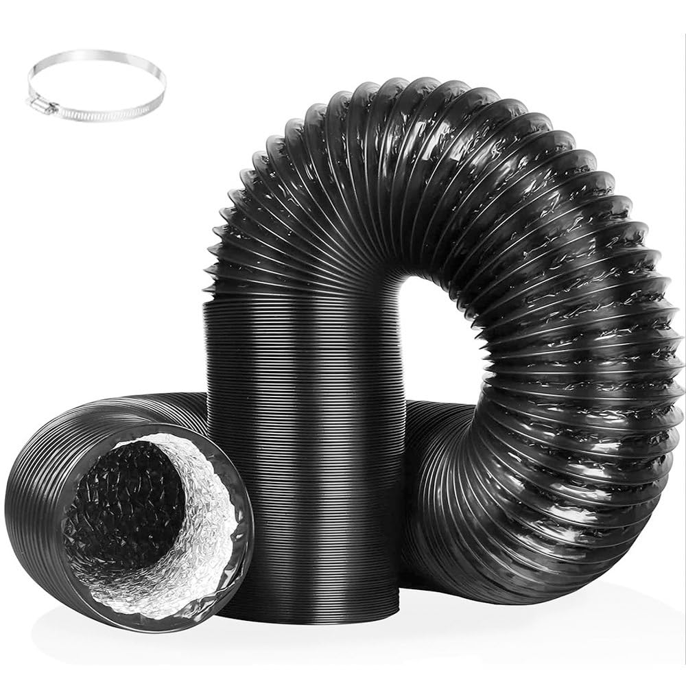 Tuyau de Ventilation Flexible pour sèche-Linge - Conduit en Aluminium de 15 à 30 cm (6 à 12 Pouces) pour CVC, Chauffage et climatisation, Ventilation, évacuation - Longueur : 4 m (13 Pieds),