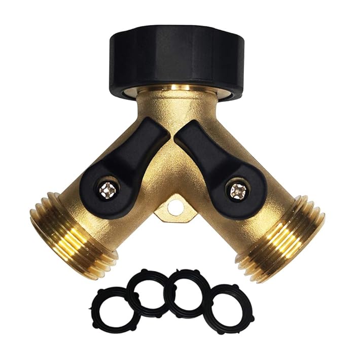 Buy 2 Way y Connector 2 Way Hose Connector 3/4" Brass Hose y Connector
