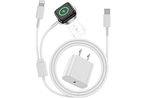 2 in 1 Apple Watch Charger USB C, Magnetic iWatch Fast Charging Cable Cord
