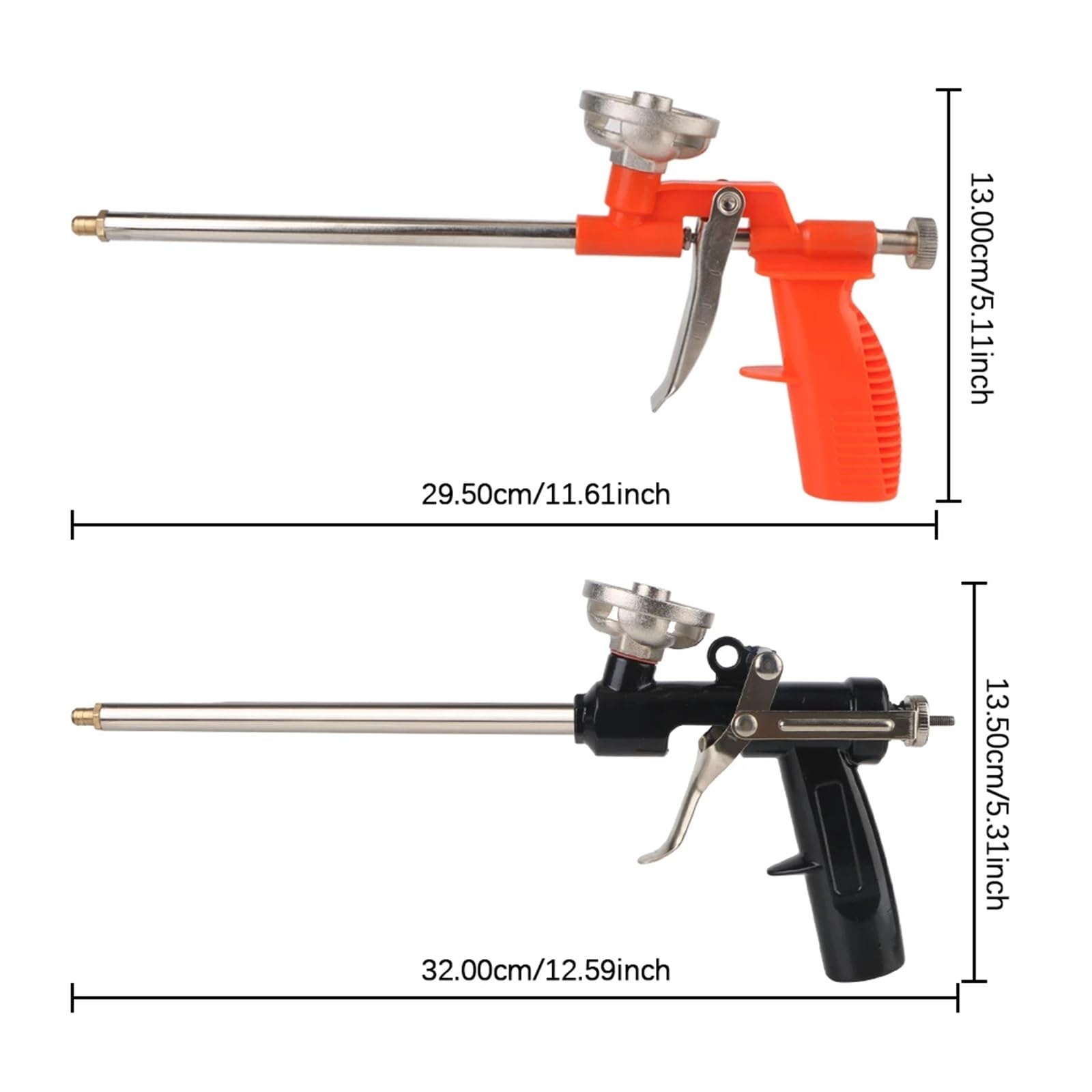 Pistola de pegamento espuma, sellador, herramienta especial for burbujas, pistola pulverizadora expansiva, poliuretano, accesorios metálicos for el hogar,Recubrimiento uniforme(Nero)