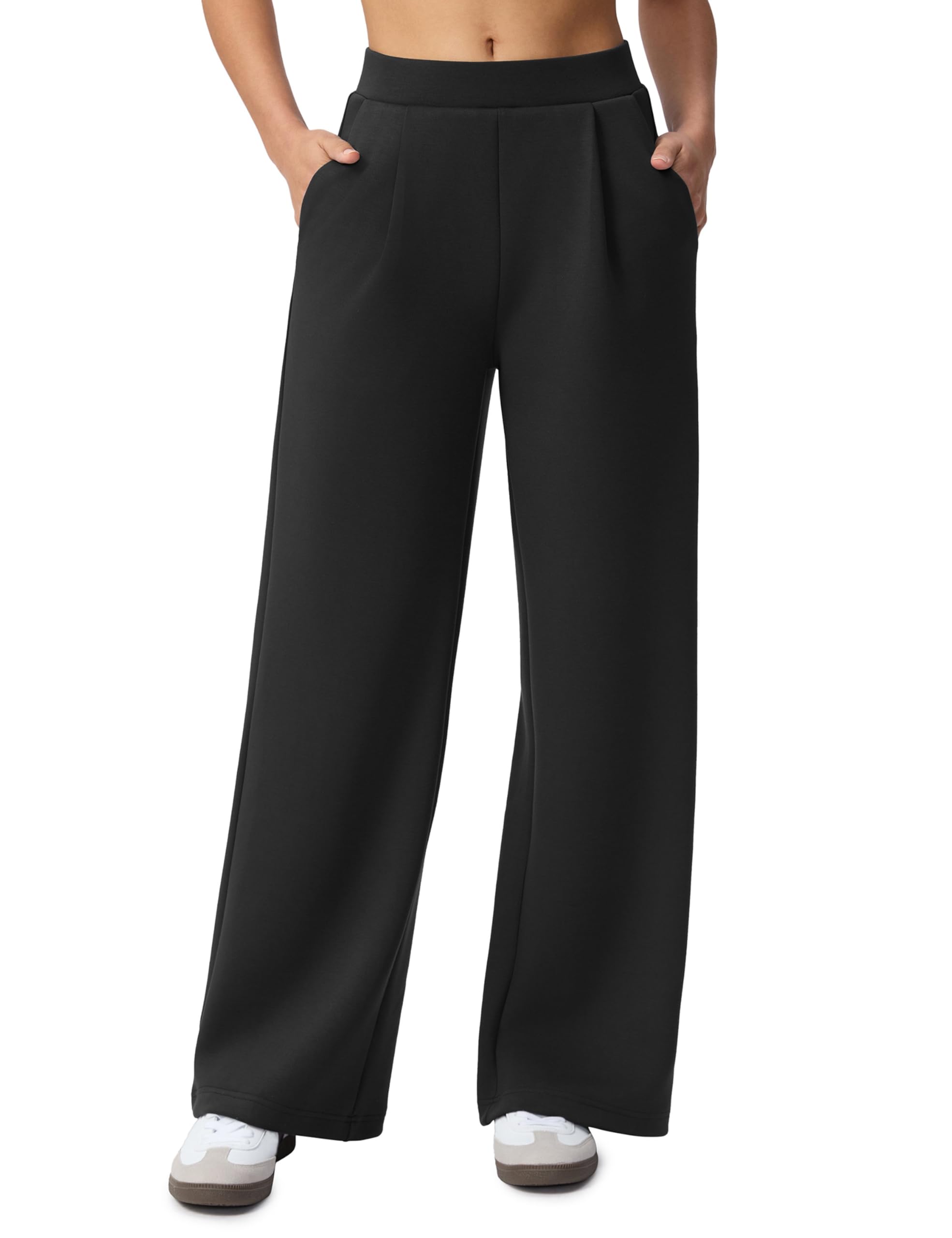 Wide Leg Pants for Women High Waist Relaxed Dress Pants with Pockets 30