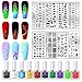 BORN PRETTY Halloween Christmas Nail Art Stamping Tool Kit 8Pcs Image Stamp Plate with 10 Bottles 6ml Classic Stamping Polish DIY Nail Art Design