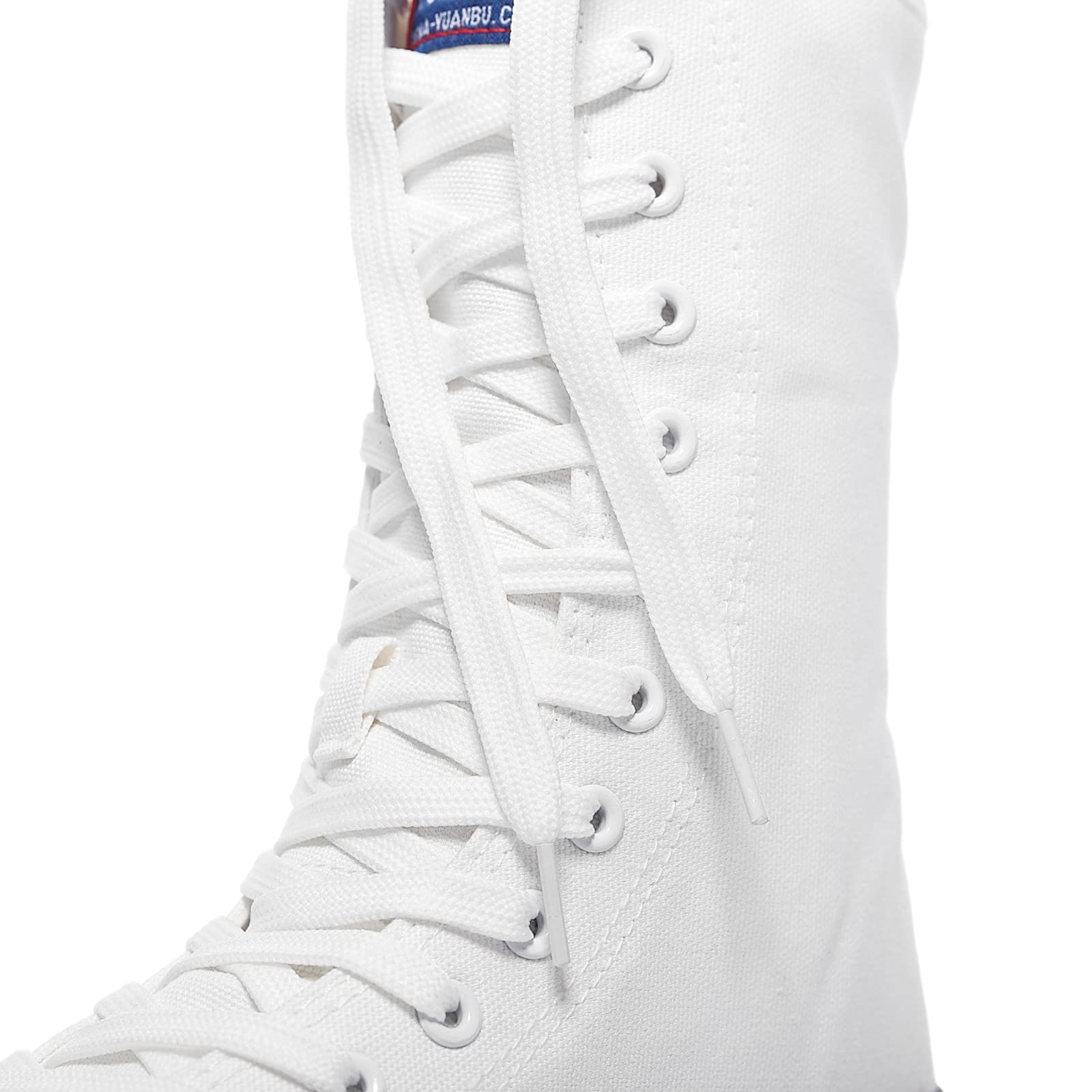 rismart Mujer Botas Lona Media pierna Punk Altos Cordones Moda Sneakers