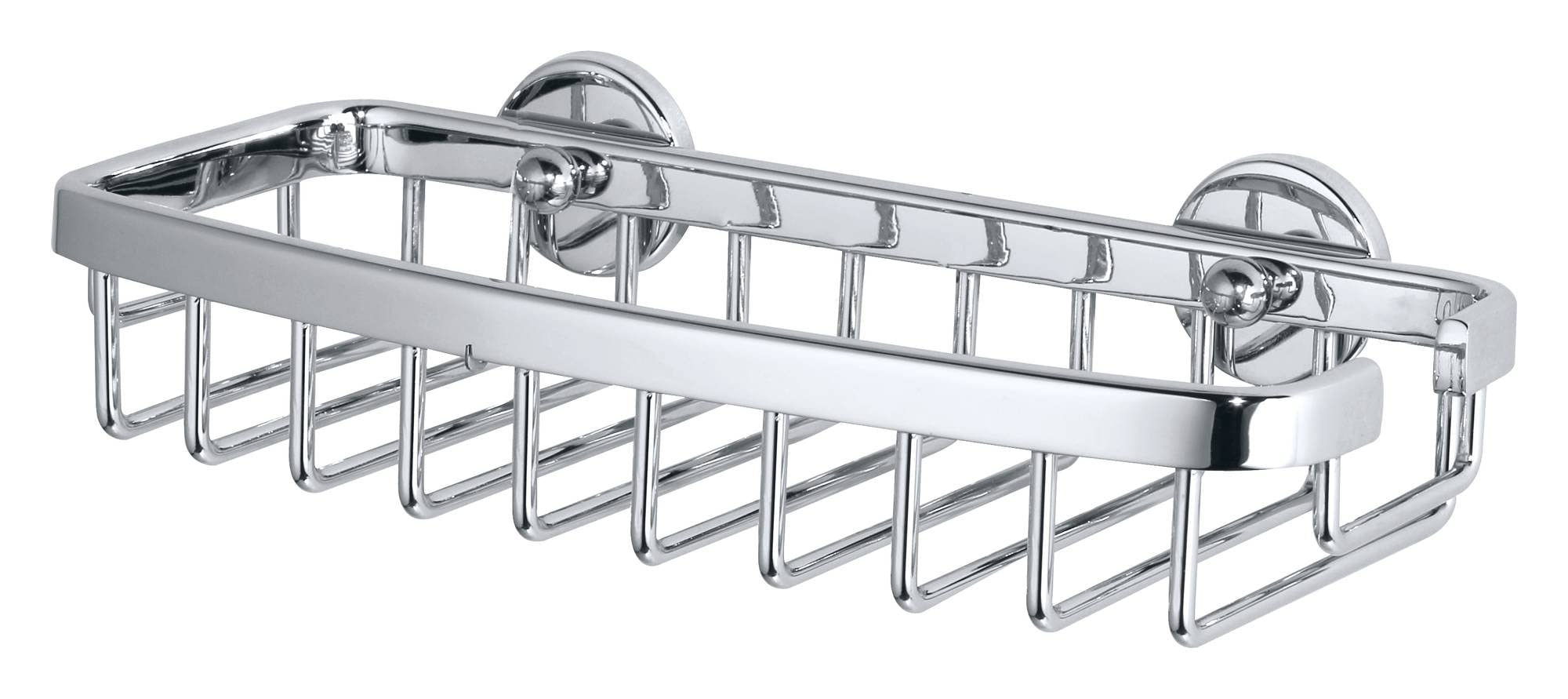 Tesa Uk Chrome Tesa Aluxx Small Shower Basket, High Gloss D Aluminum, Self-Adhesive, Adhesive Mounting Technology, 50Mm X 220Mm X 102Mm