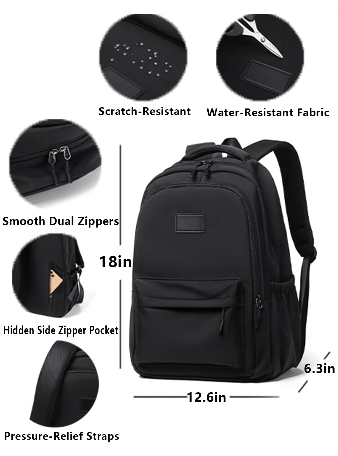 Zaino casual impermeabile – Zaino da viaggio leggero con scomparto per laptop e design multi-tasca