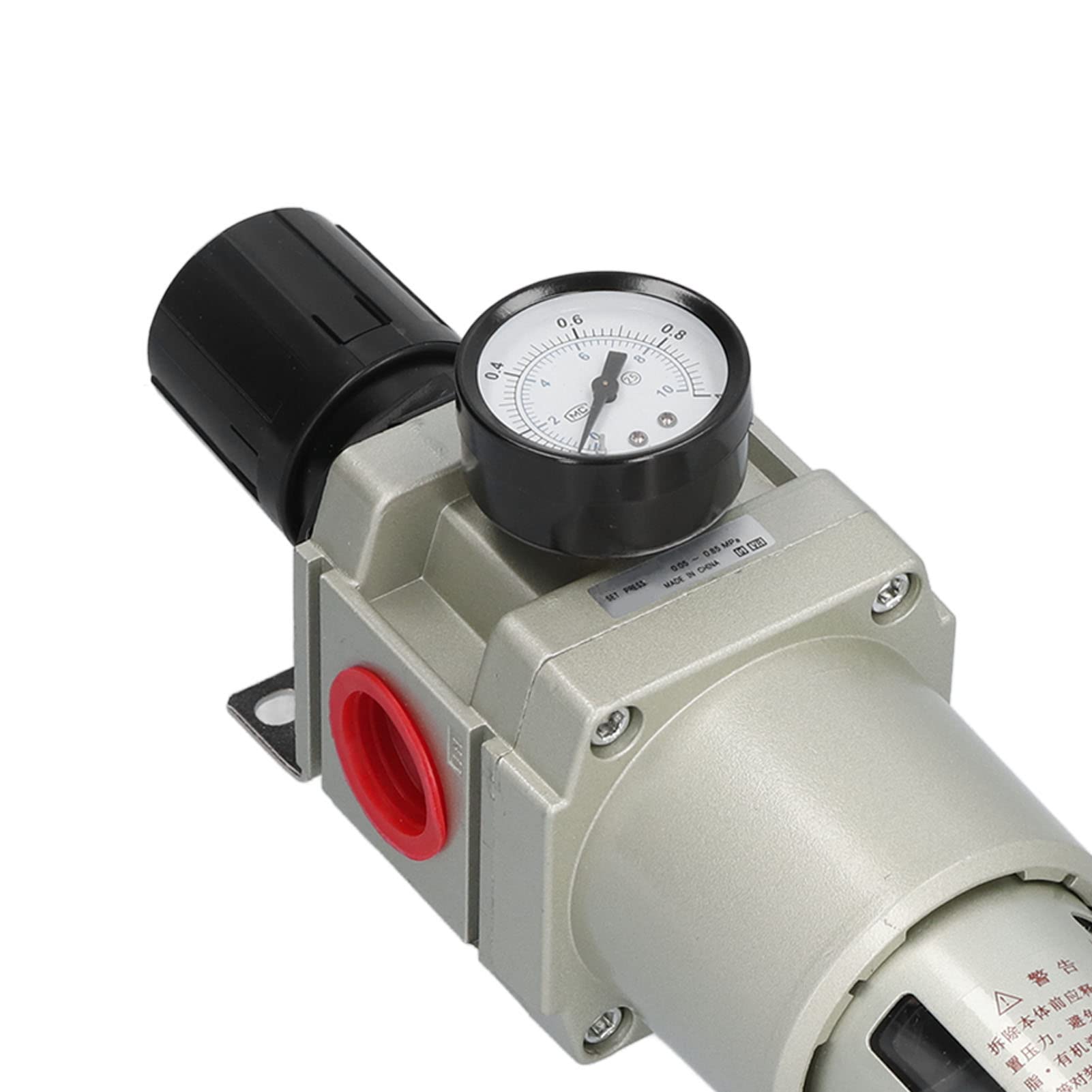 Ejoyous Separador de Aceite de Agua Regulador de Filtro de Aire de Drenaje Automático, Filtro de Aire Comprimido de Aleación de Aluminio con Manómetro de Latón, Elemento de Cobre de 40 Micras para