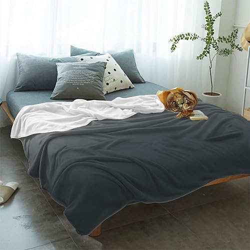 Miniatura 2 de Ombre Grey Throw Bed Blankets Queen, Fleece Throws Blanket Cover for Dogs Picnic Beach Travel Bedding, Texture Soft Cozy Luxury Bed Blanket