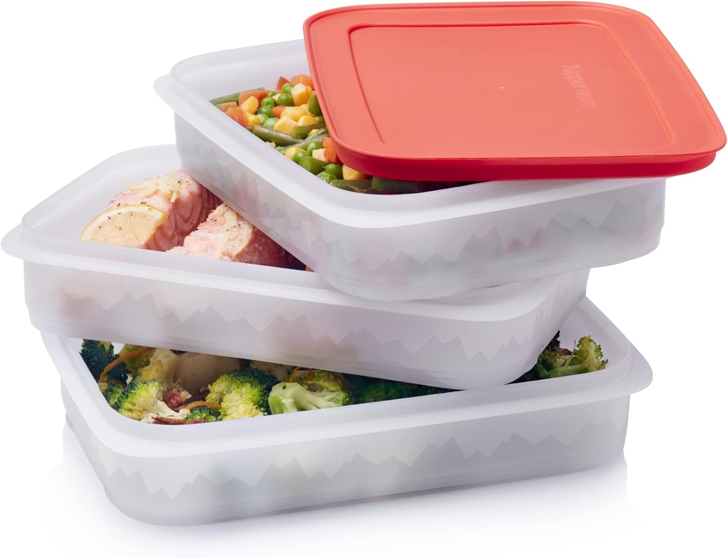 Tupperware Brand Freezer Mates Plus Stackables Set Includes 1 Lid & 3