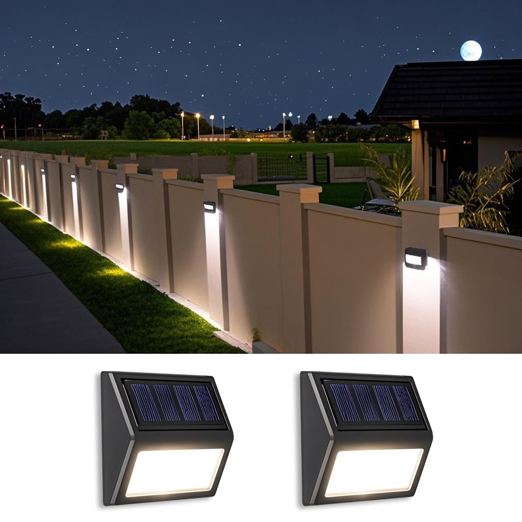 Photo 1 of ***ONLY ONE LIGHT***Follateas Solar Fence Lights, Waterproof Solar Outdoor Lights for Stairs Decks Steps Fences Patio Yard, LED Wall Sconce (Cool White/2 Pack)