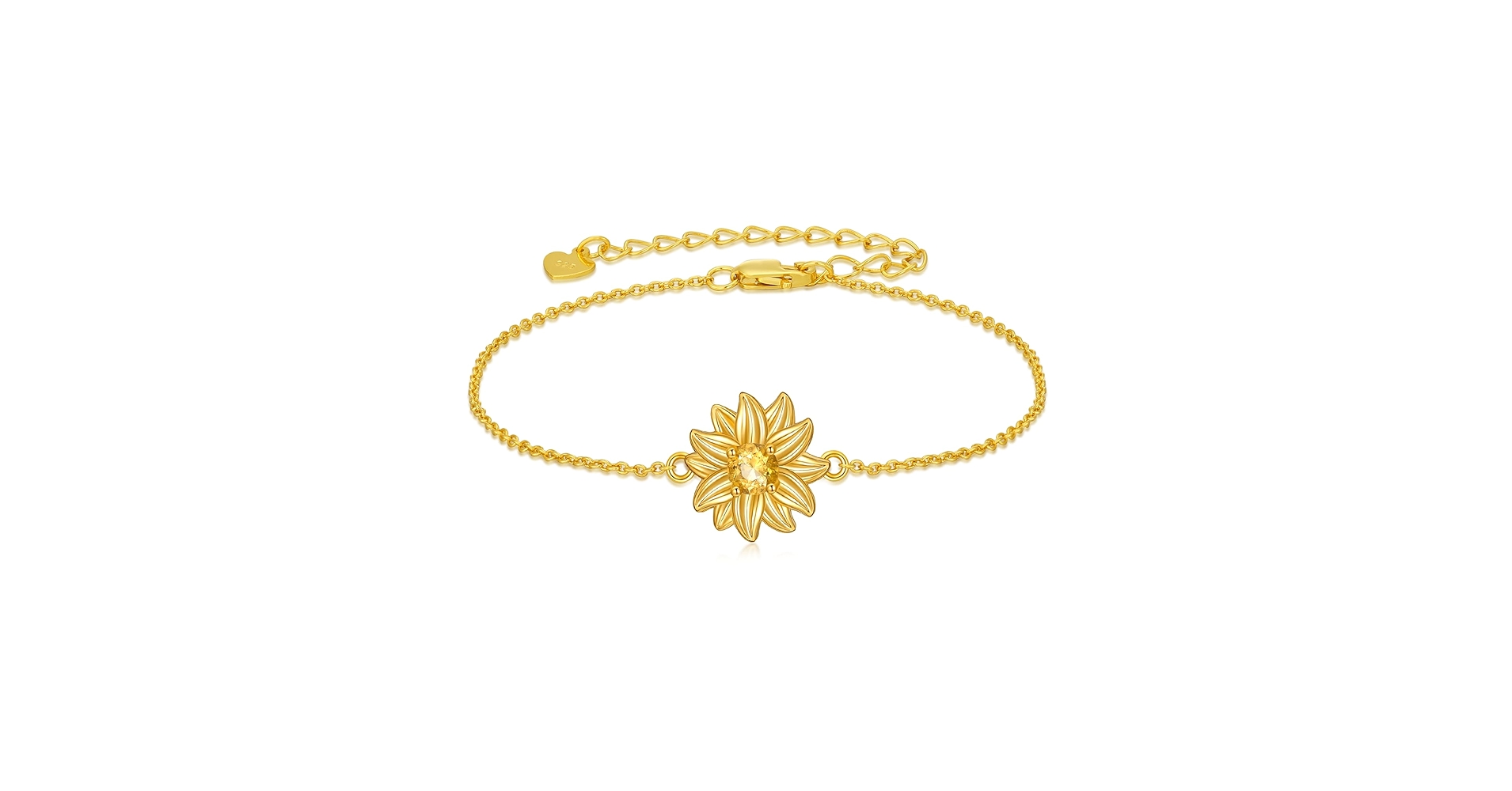Amazon.com: BETHZA Sunflower Bracelet 925 Sterling Silver