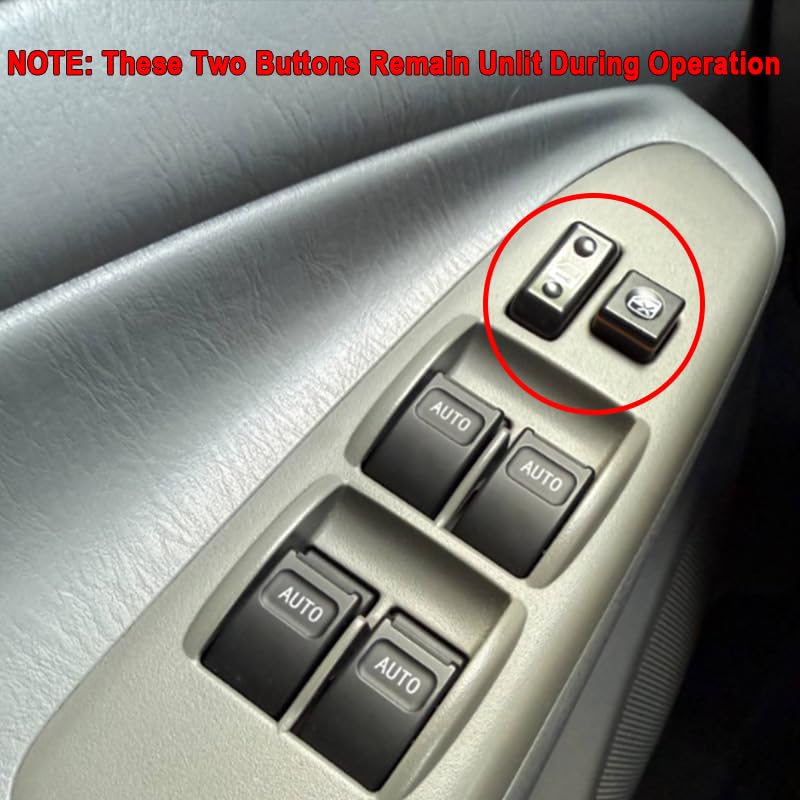 Image of HIGH FLYING for Toyota Tacoma 4dr 2005-2011 Main Driving Master Window Switch LED Illumination with Auto Down /Up Function 1set (Orange Lighted)