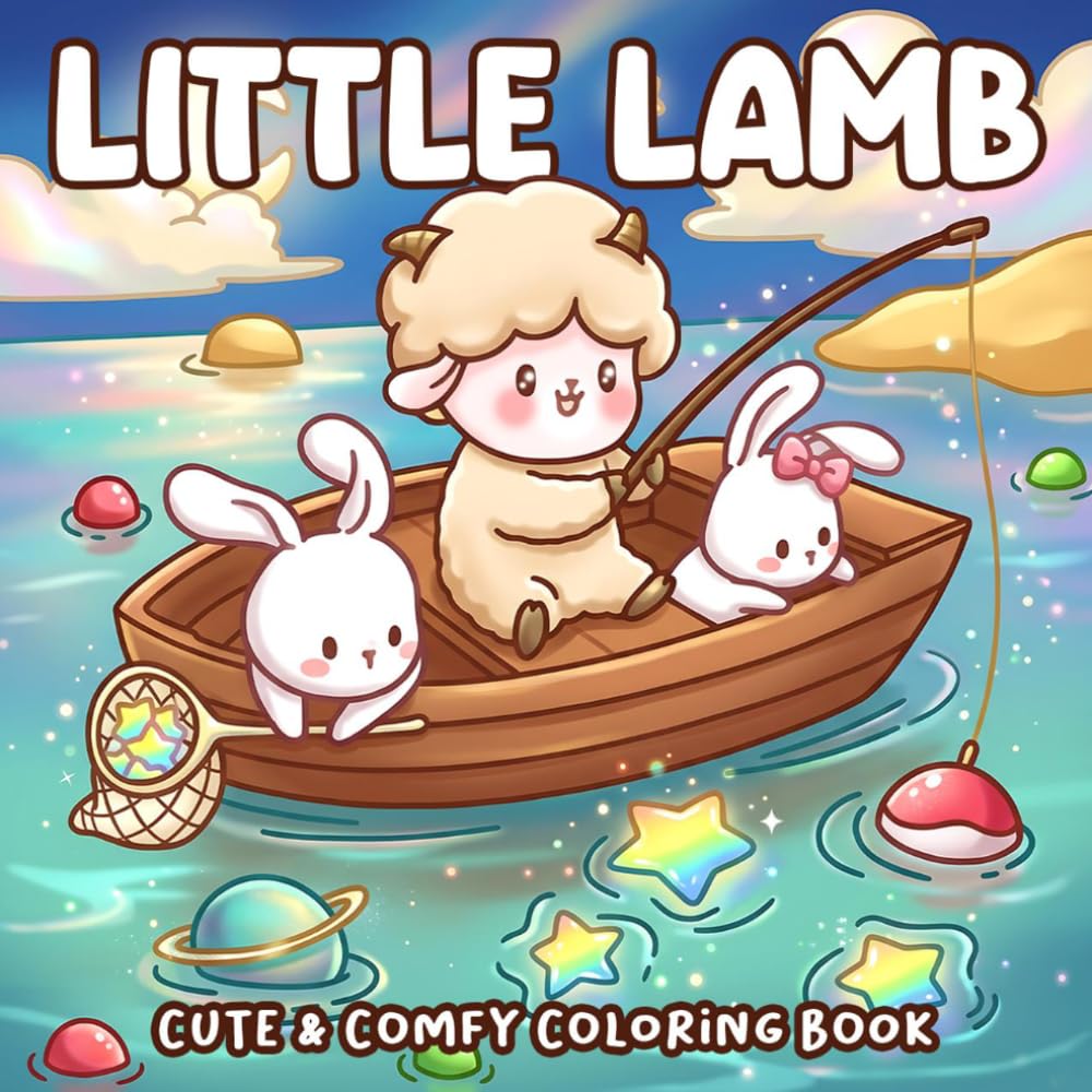Little Lamb Coloring Book: Cute Animal Coloring Pages for All Ages With Fluffy Sheep Characters, Magical Dreamland Scenes, Gentle Adventures To Relax And Enjoy