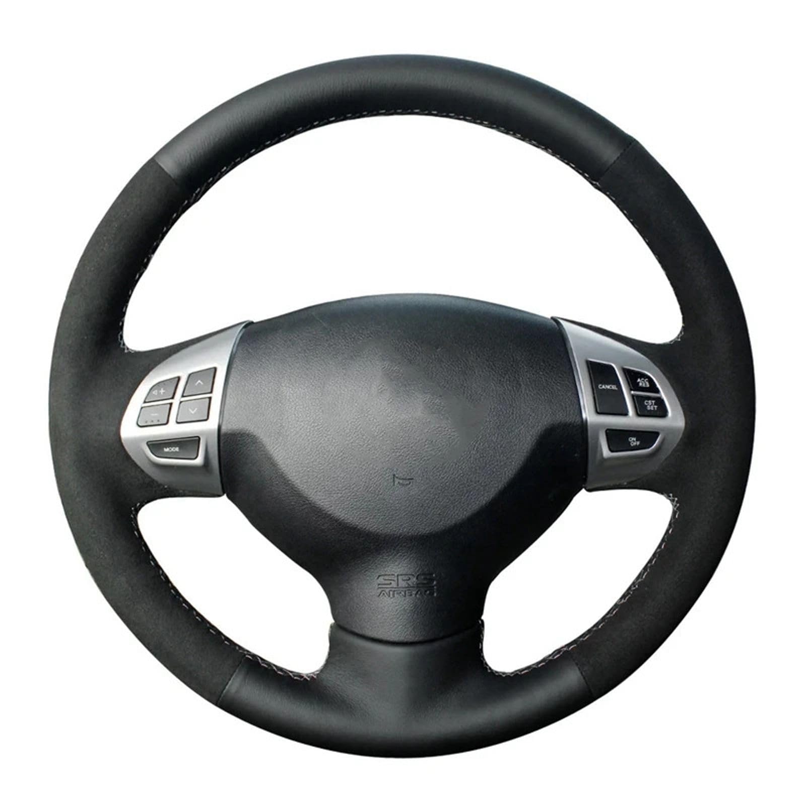 DIY zamszowy skórzany plecionka pokrowiec na kierownicę samochodową, do Mitsubishi Lancer X 10 Pajero Sport Outlander ASX Citroen C-Crosser