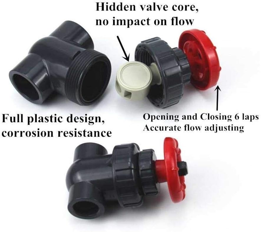 DOLUNTO Needle Valve 1PC UPVC I.D 20/25/32/40mm Gate Valve Precision Flow Control PVC Sluice Valve Garden Irrigation Aquarium PVC Valve (Specification : Inner Dia20mm(DN15), Voltage : White)