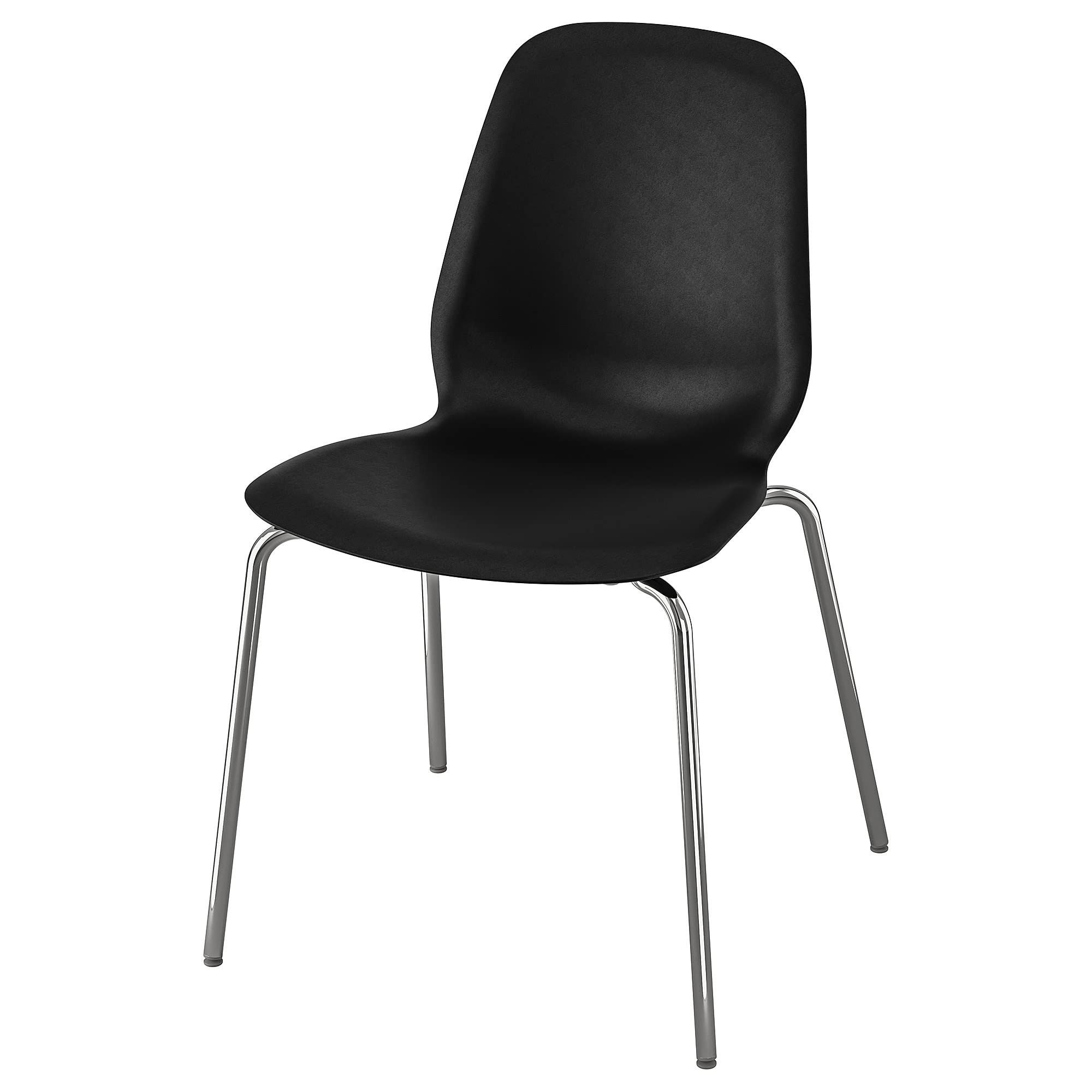 Chaise LIDÅS noire de salle à manger moderne piétement Sefast chromé