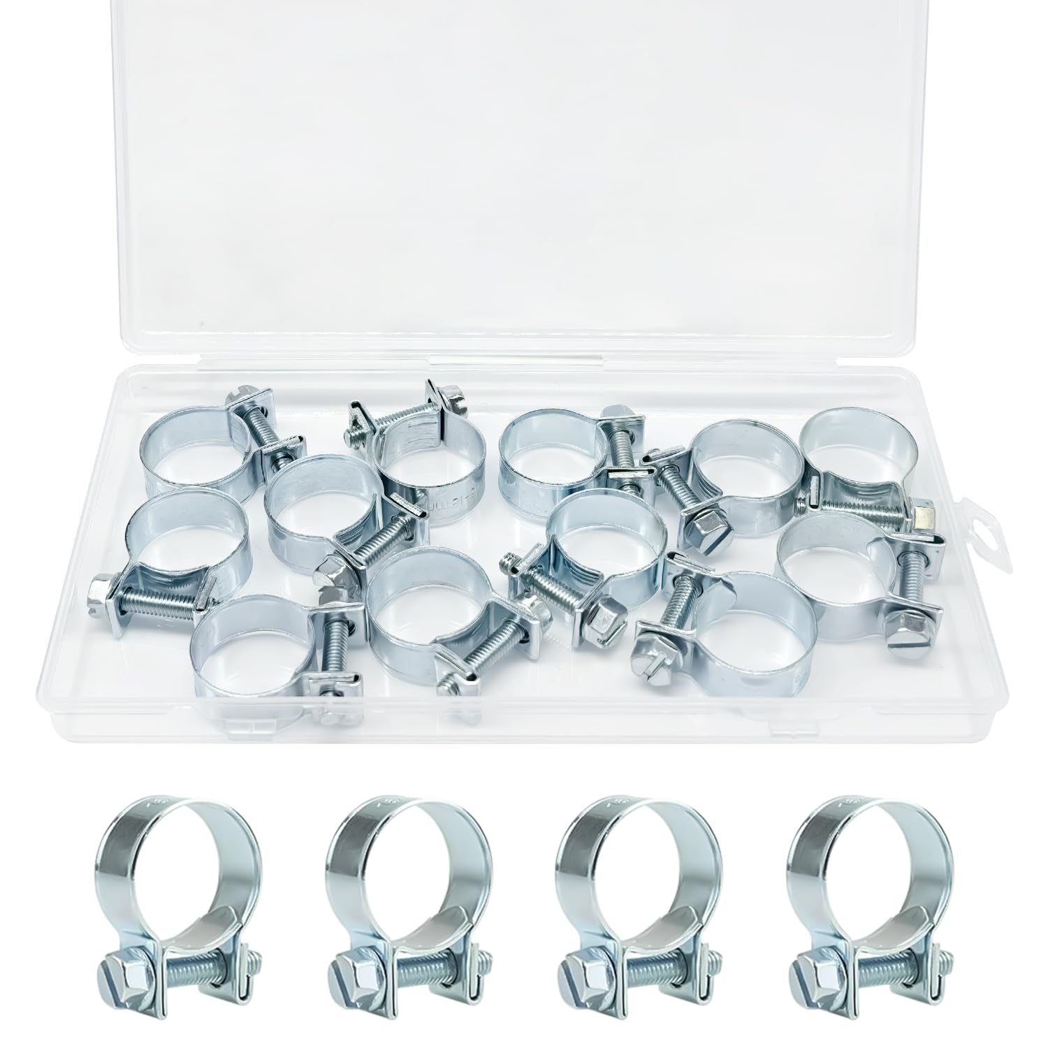 12PCS 16-18mm Fuel Line Clips 5/8"-23/32" Pipe Clamp for Automotive Diesel Petrol Pipe DD025-16-18