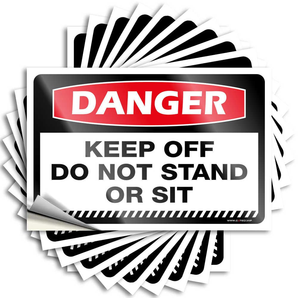 Fun Stuff Bumper Sticker | Danger Keep Off Do Not Stand Or Sit Happy for Winter Decor(6X9CM)