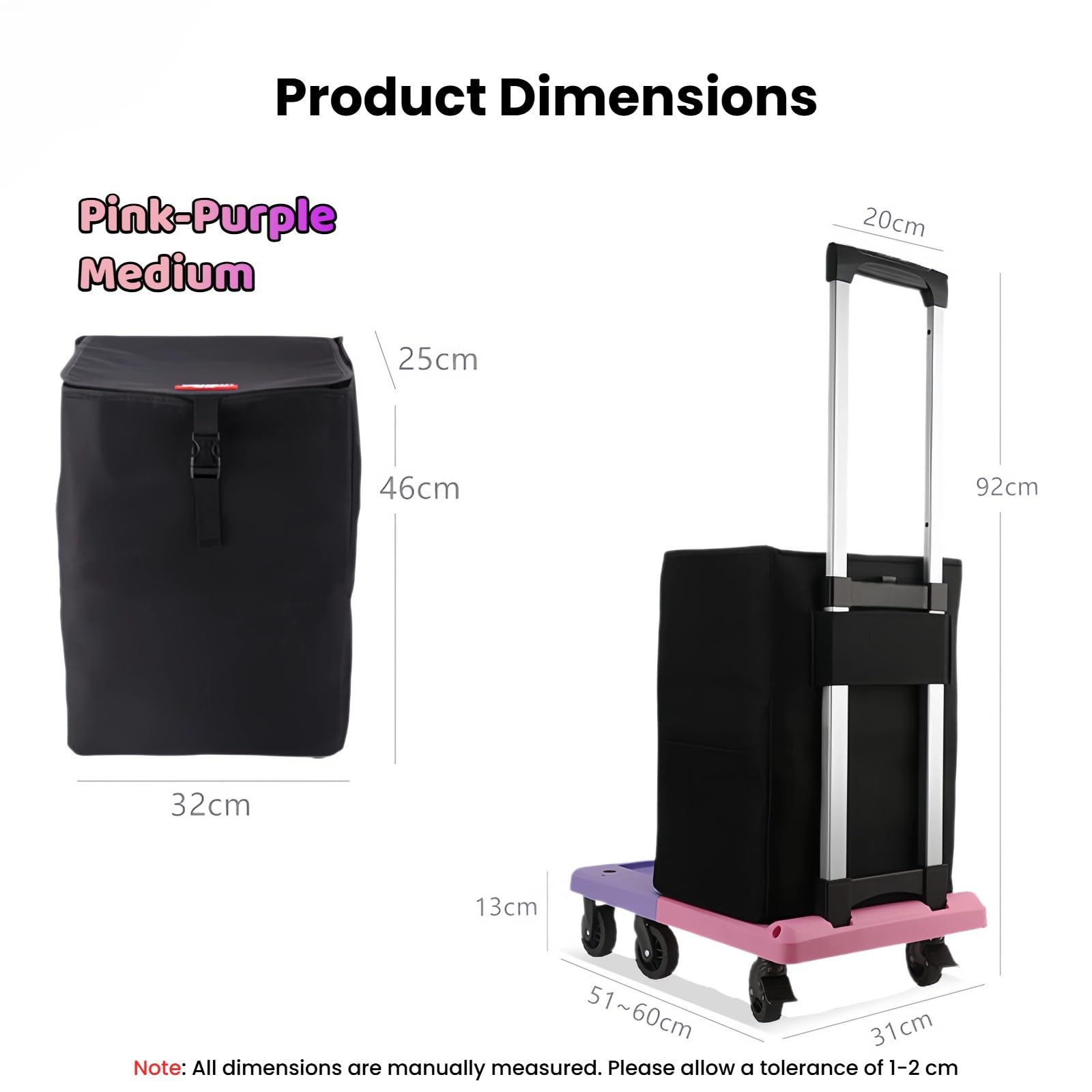 Mueva Cargas Pesadas con Facilidad: Carro Plegable de Plataforma Plana, Carro rodante con Ruedas giratorias y asa retráctil for Uso doméstico y de Oficina