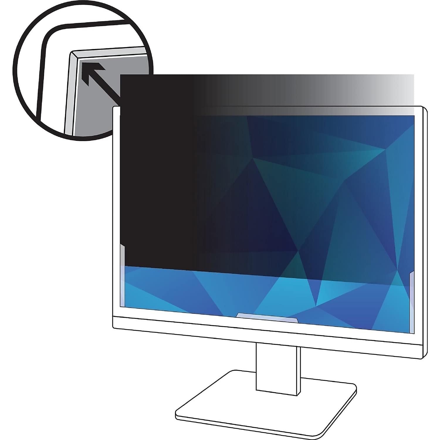 3M PF190W1B 3M Frameless Blackout Privacy Filter For 19inch Widescreen Monitor, 16:10 Aspect Ratio