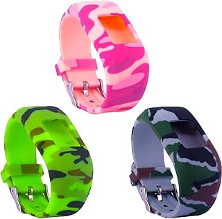 FitTurn Compatible with Vivofit jr.2 Bands Replacement Soft Silicone Straps for Garmin Vivofit jr 2 Activity Tracker Accessories (Camo-3Colors B) (Camo-3Colors B)